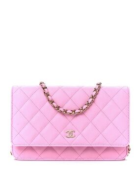 CHANEL Pink Quilted Chain-Handle Shoulder Bag